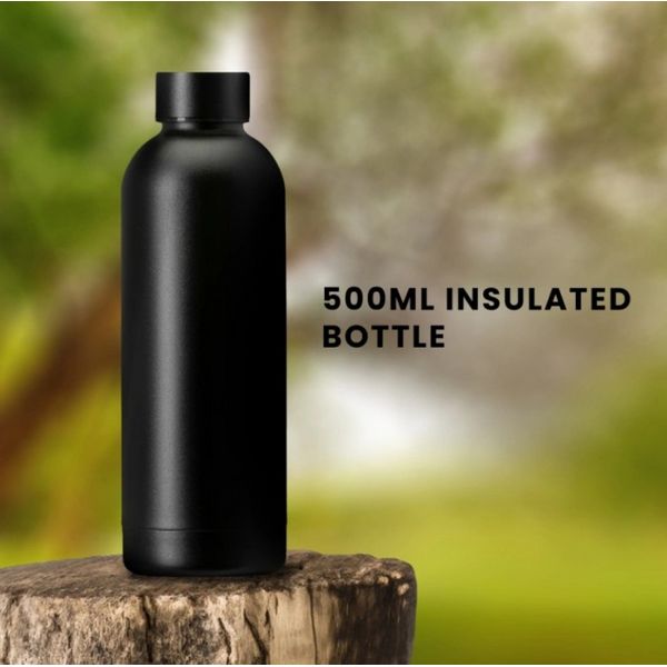 Salford University -  Stainless Steel 500ML Bottle - Black