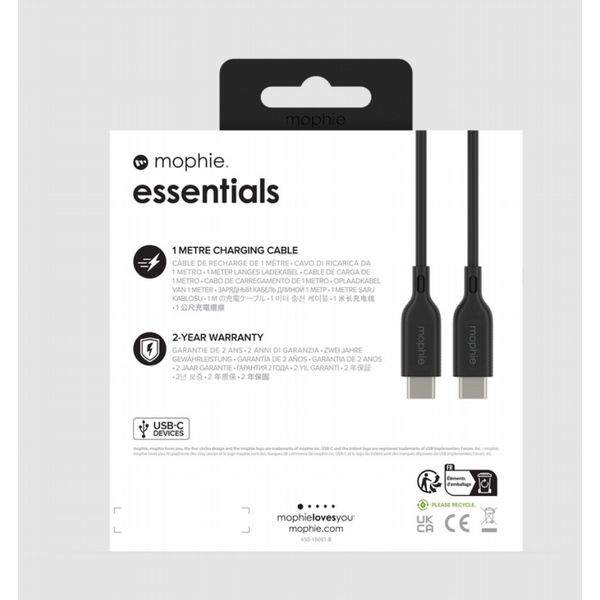 Mophie Cable USB-C to USB-C | 1M - Black