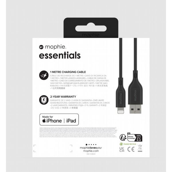 Mophie Cable USB-A to Lightning | 1M - Black