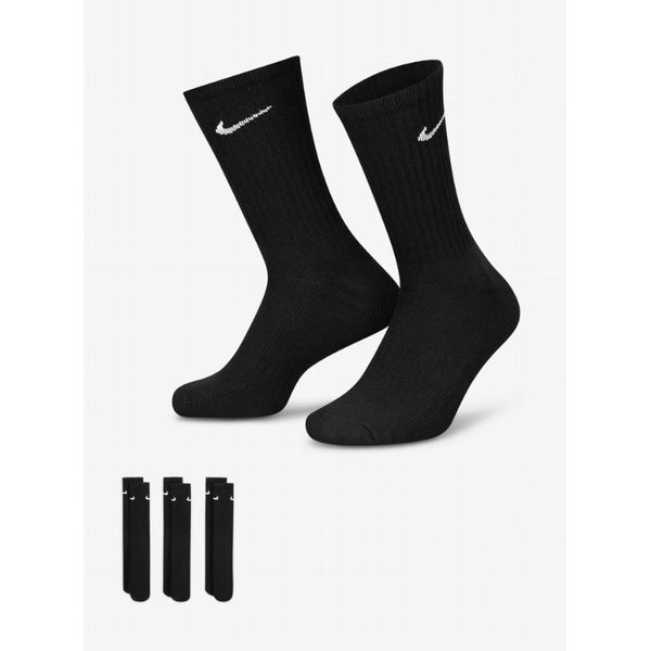 Nike Cushioned Training Crew Socks (3 Pack) (Black, 8 - 11)