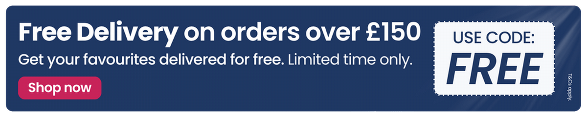 Code: FREE for Free Delivery �150 Spend