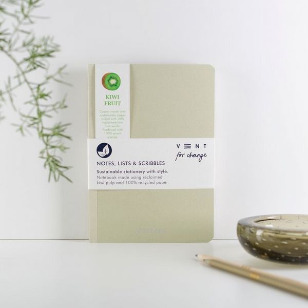 A5 Notebook - Cover made from Recycled Kiwi Fruit