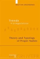 Theory and Typology of Proper Names (PDF eBook)