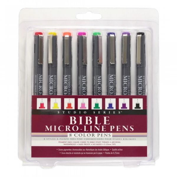 Peter Pauper Bible Micro-Line Color Pens (Set of 8 Pens)