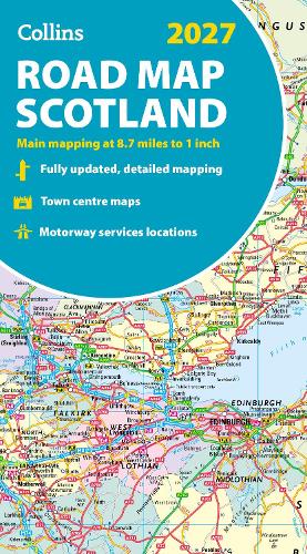 Collins Road Map of Scotland 2027 (Folded map): Clear, Easy-to-Read Mapping