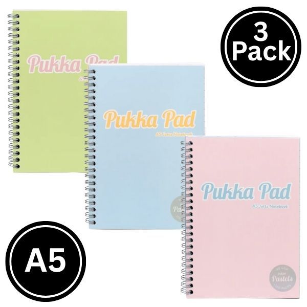Pukka A5 Pastel Jotta Notebooks - Pack of 3 mixed colours