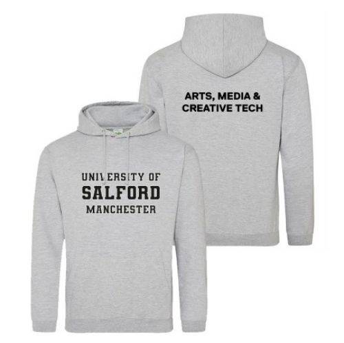 University of Salford Hoodie, Arts, Media & Creative Tech, Heather Grey