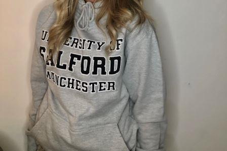 University of Salford Hoodie, Heather Grey