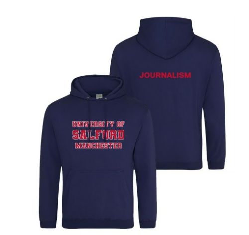 University of Salford Hoodie, Journalism, Oxford Navy