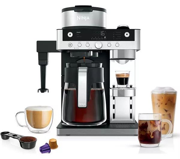 Ninja Prestige Dualbrew System Cfn802Uk Pod & Filter Coffee Machine - Stainless Steel & Black