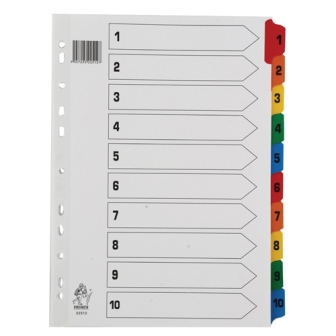 Multi-Coloured A4 1-10 Mylar Index WX01519