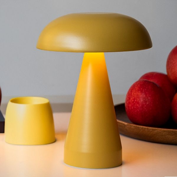 Dimmable mushroom touch lamp - Mustard yellow