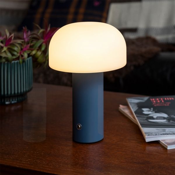 USB rechargeable mushroom touch lamp - Blue