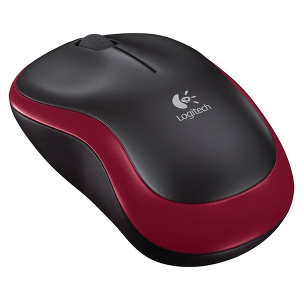 Logitech M185 Optical Mouse (Red and Black)