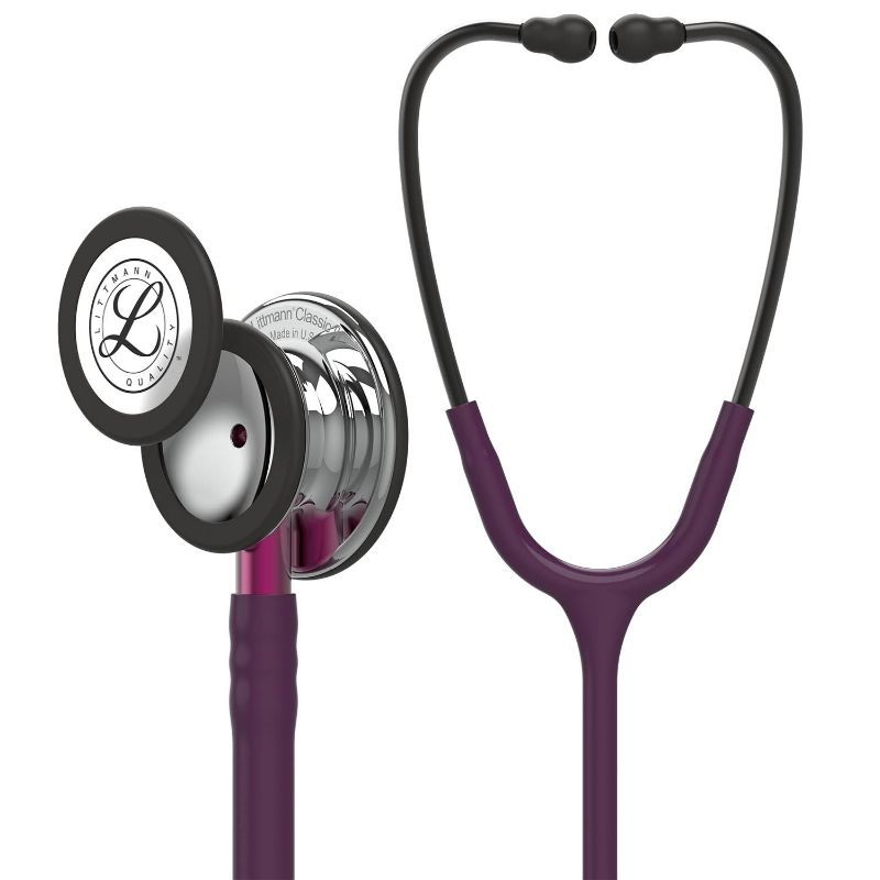 Littmann Classic III Monitoring Stethoscope: Mirror & Plum - Pink Stem