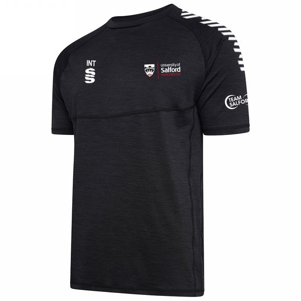 Salford University - School of Health - Dual Gym T-shirt - Unisex Fit. Black