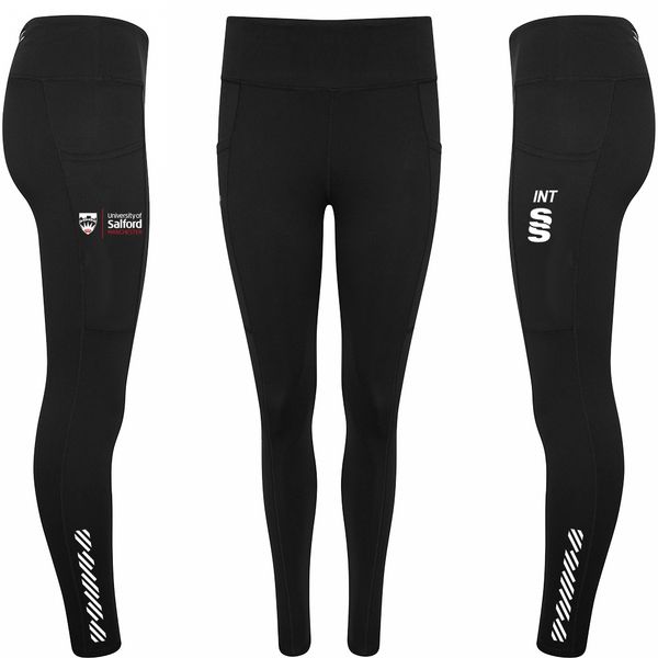 Salford University - School of Health - Performance Full Length Leggings - Women's Fit. Black