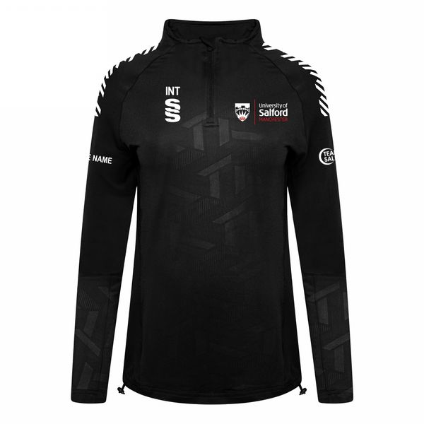 Salford University - School of Health - Impact 1/4 Zip Performance Top - Women's Fit. Black