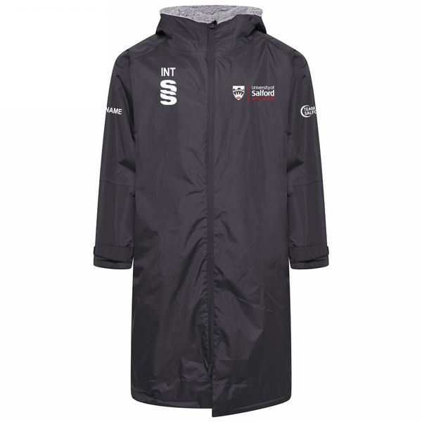 Salford University - School of Health - Active Thermal Fleece Robe - Unisex Fit. Black