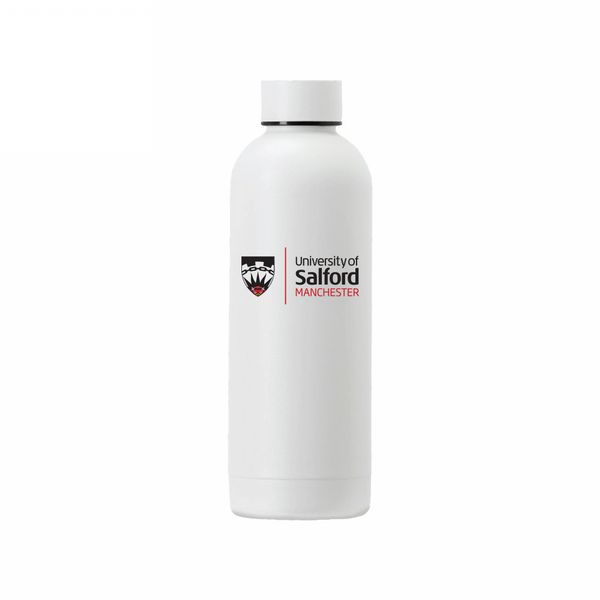 Salford University - School of Health - Stainless Steel 500ML Bottle - White